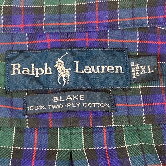 Ralph Lauren Blake Cotton Plaid Button Down XL - Picture 9 of 9